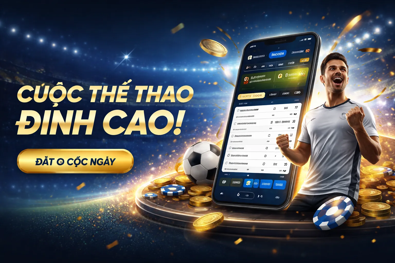 Sân vận động đầy ắp khán giả với ánh đèn rực rỡ, tượng trưng cho không khí cá cược thể thao sôi động tại Top88.