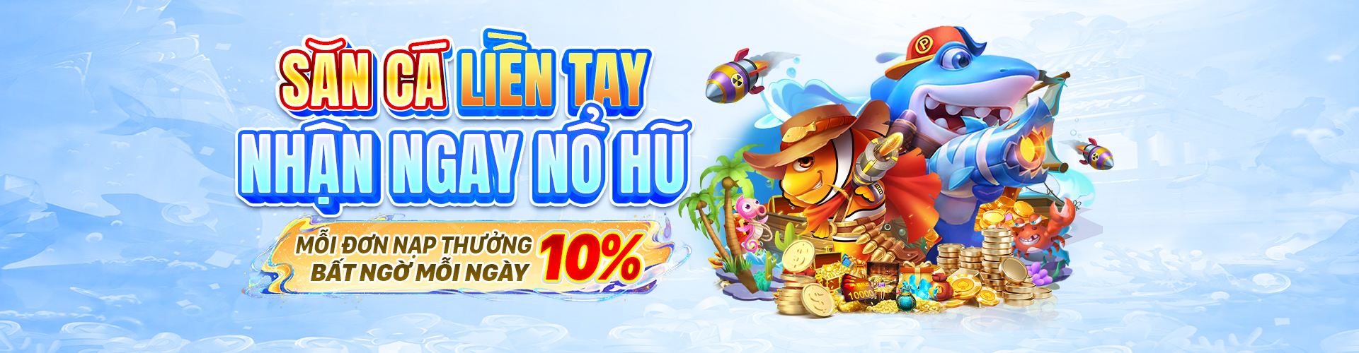 Hình ảnh chính của game Bắn Cá Top88 với đại dương và các loài cá rực rỡ, biểu tượng vàng bạc.