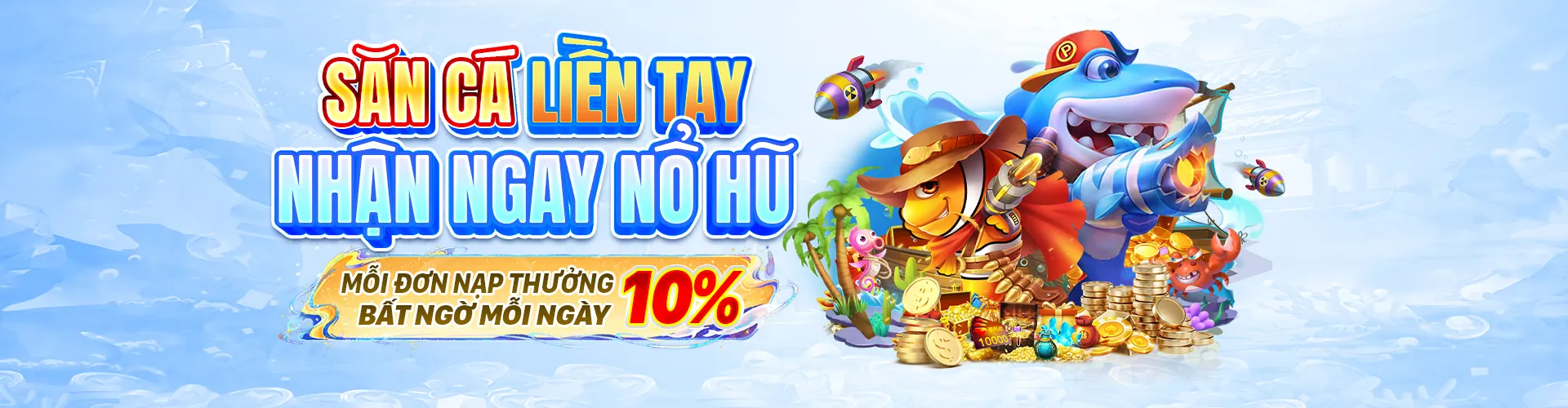 Hình ảnh chính của game Bắn Cá Top88 với đại dương và các loài cá rực rỡ, biểu tượng vàng bạc.